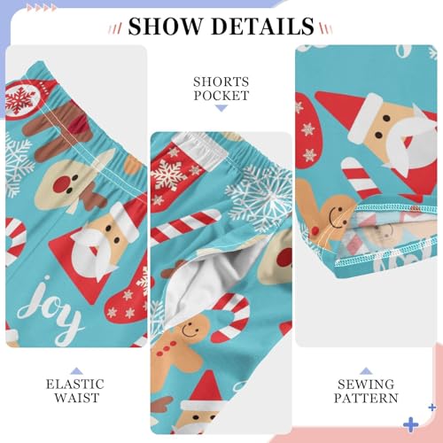 ZZXXB Holly Joy Reindeer Boys Long Pants Soft Trousers Elastic Waist Kids Lounge Bottoms with Pockets S-XL4