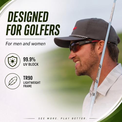 Image of maivnz Golf Sunglasses for Men Women, Golf Ball Finder Glasses, UV400 | HD color-enhancing golf lens, anti-glare, lightweight TR90 frame, adjustable nose pads, impact-resistant, gift-ready box