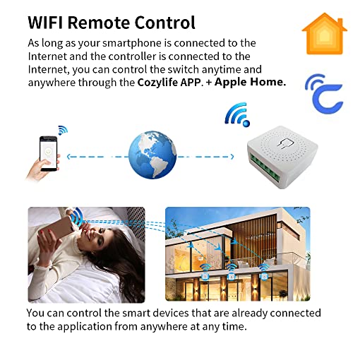 Aiyato AIYATO2 Mini Electrical Wifi Relay Switch Work With Homekit, Alexa And Google Assistant Diy Remote Control Wireless Light Switch 10A 2 Pack thumb #1