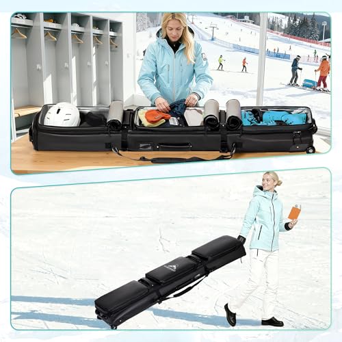 YESUNEED Ski Bag with Wheels, 69–73 Inch Snowboard Bag, Waterproof 900D Ski Bags for Air Travel, Padded Extendable Snowboard Bag with Wheels by YESUNEED - Image 7