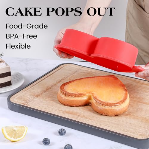 image for AOTASO 8 Inch Heart Shaped Cake Pans with Metal Reinforced Frame Silic