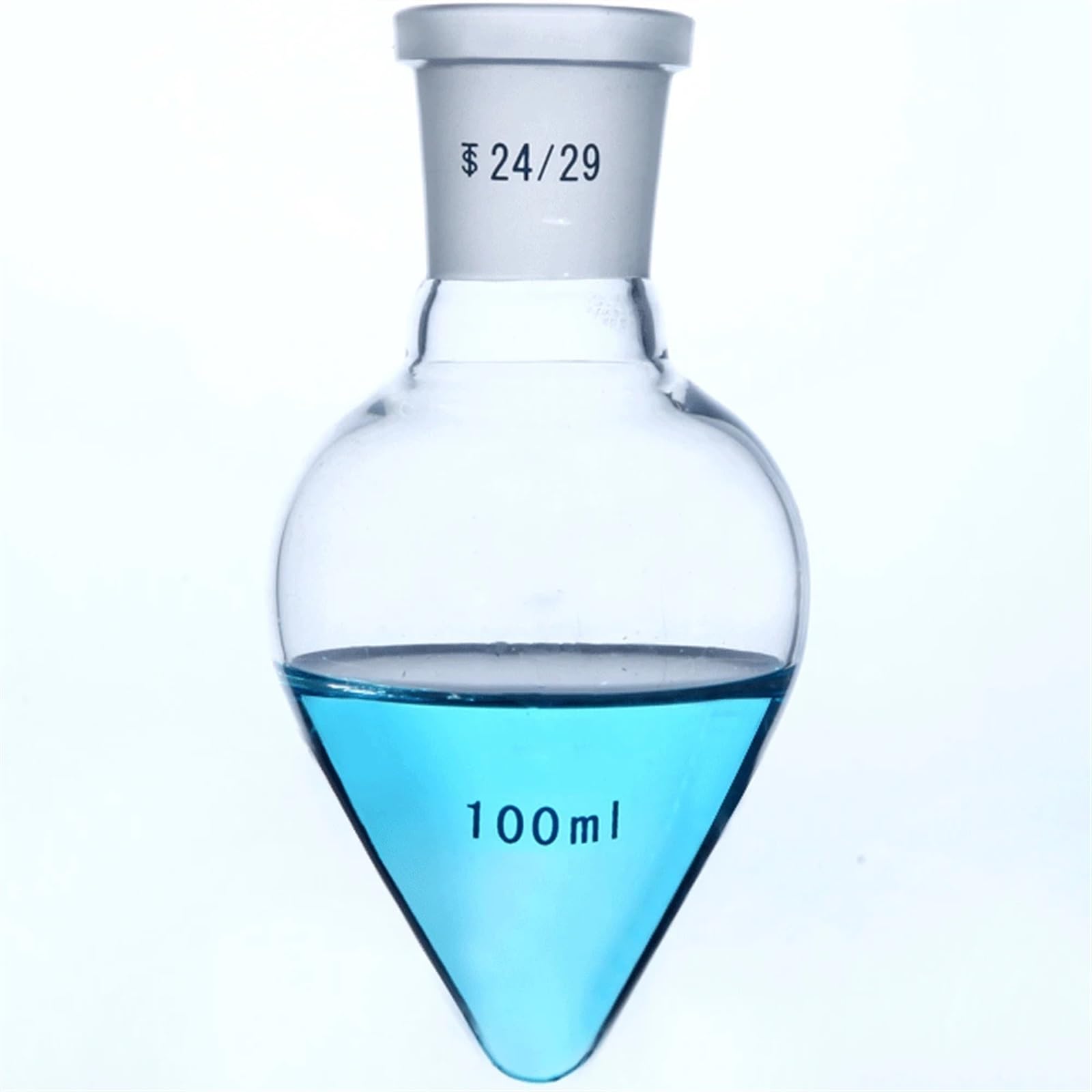 10 25 50 100 150 250 500 ml de alto Galss de un solo cuello junta de enchufe en forma de pera matraz laboratorio cristalería experimento químico(250ml 24-29)