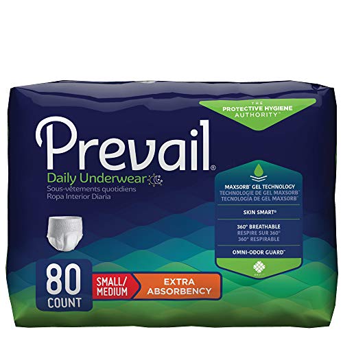 Prevail Protective Underwear, Extra Absorbency, Medium, 20 Count (Pack of 4 (80 Count))
