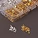 Meicry Beads 3-8mm Gold and silverplated Mini Half Round Flat Back Beads Scrapbooking Bead for Wedding Ornament Pake of 3330pieces
