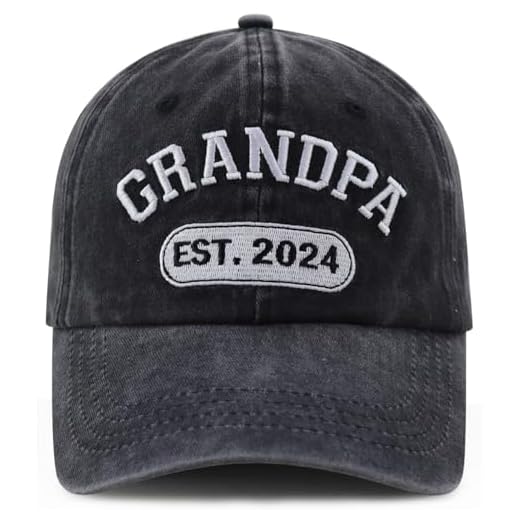 New Grandpa Gifts for Men, Funny Grandpa Est 2024 Hat, Adjustable Embroidered World's Best Grandfather Baseball Cap, Fathers Day Retirement Birthday Gifts for Grandpa Dad Papa Husband Friends Brother