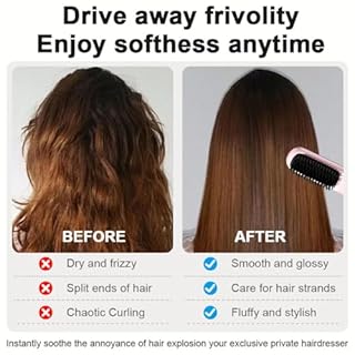 Spazzola per capelli elettrica, spazzola lisciante senza fili, ricaricabile, spazzola riscaldante, per donne e uomini senza fili, con display a LED, 3 livelli di temperatura, per lisciare e arricciare