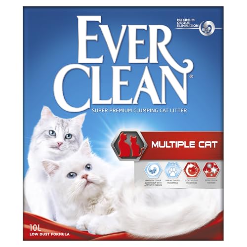 Ever Clean Katzenstreu, mehrere Katzen, duftend für lang anhaltende Frische, unschlagbare Klumpenstärke, 10 l