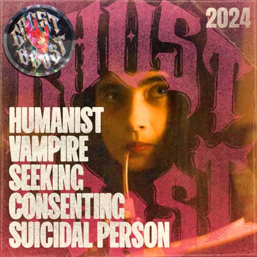 Page de couverture de Humanist Vampire Seeking Consenting Suicidal Person (2024) | It's in the title