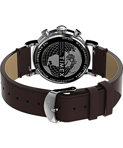 Image of Timex Waterbury 39mm Men's Analog Watch | Durable Stainless Steel Case | Day and Date Window | Durable Design | 100M Water Resistance
