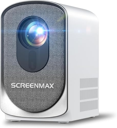 SCREENMAX C7 Mini Beamer WiFi Bluetooth, 1080P Unterst&uuml;tzt Video Beamer Elektronischer Fokus Trapezkorrektur, Handy Projektor Heimkino Kompatibel mit iPhone/Android/Laptop/TV Stick