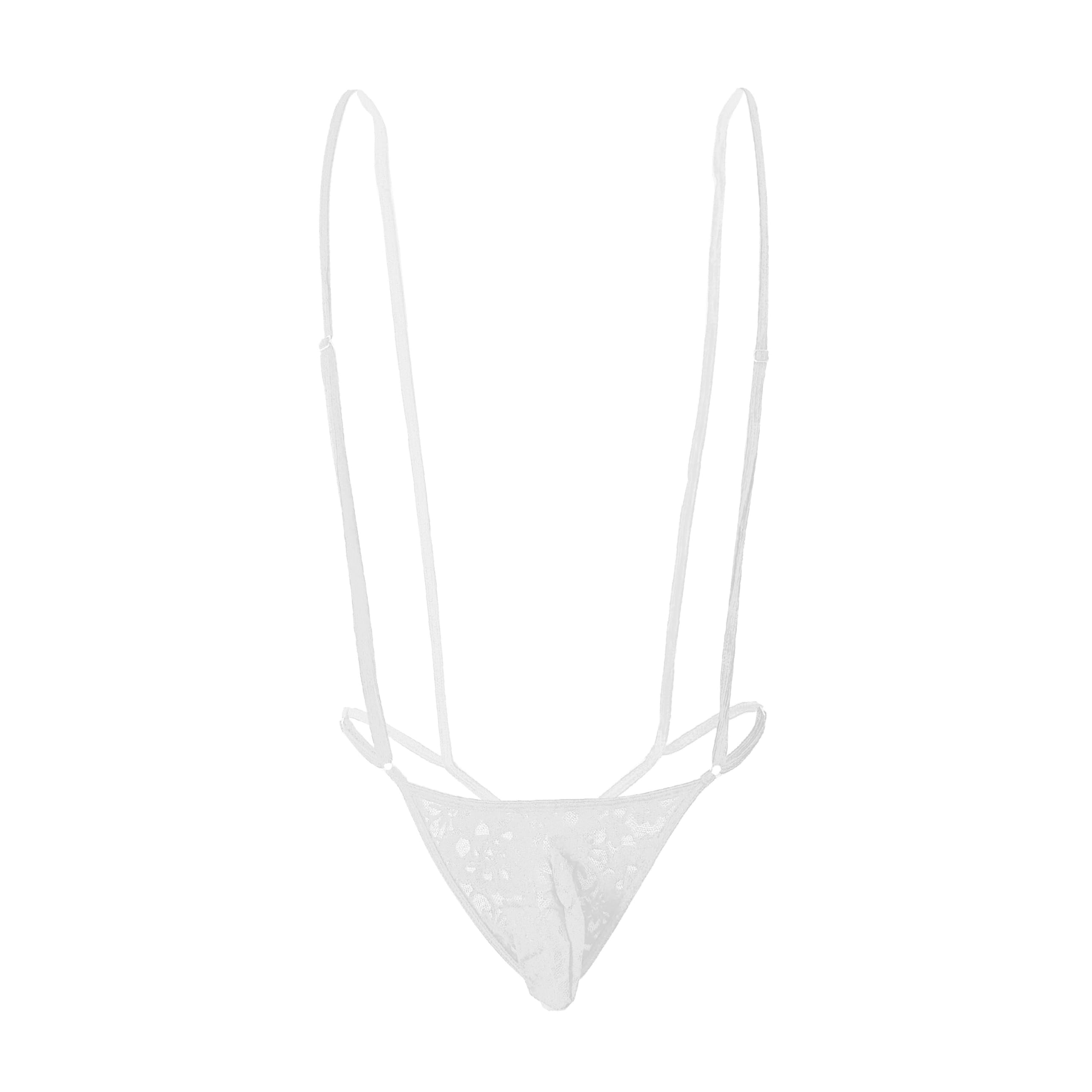 ribald the neech Men's Lace Brief Underwear, Low Rise, Red, Monokini Style-picture-15