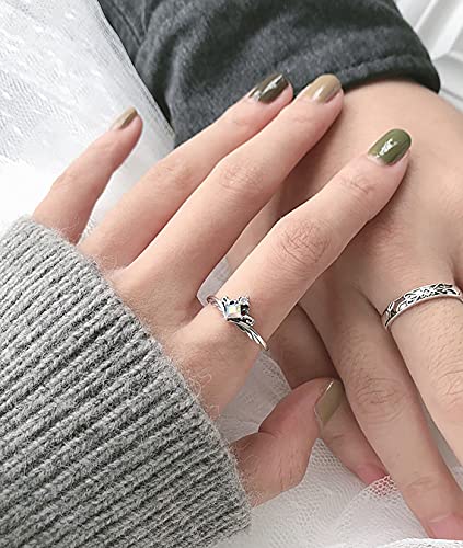 Couples Matching Promise Rings for Women, Men, Her, Him, Best Friend - Set of 2 Adjustable Engagement Wedding Rings, Gift Wrap4