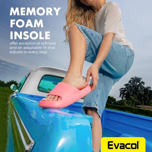 Women’s Pillow Slippers - Ultra-Soft Shower Shoes, Anti-Slip Bathroom Sandals, Quick-Drying Easy to Clean Slides for Indoor & Outdoor Use, Bathroom, Bedroom, or Pool.4