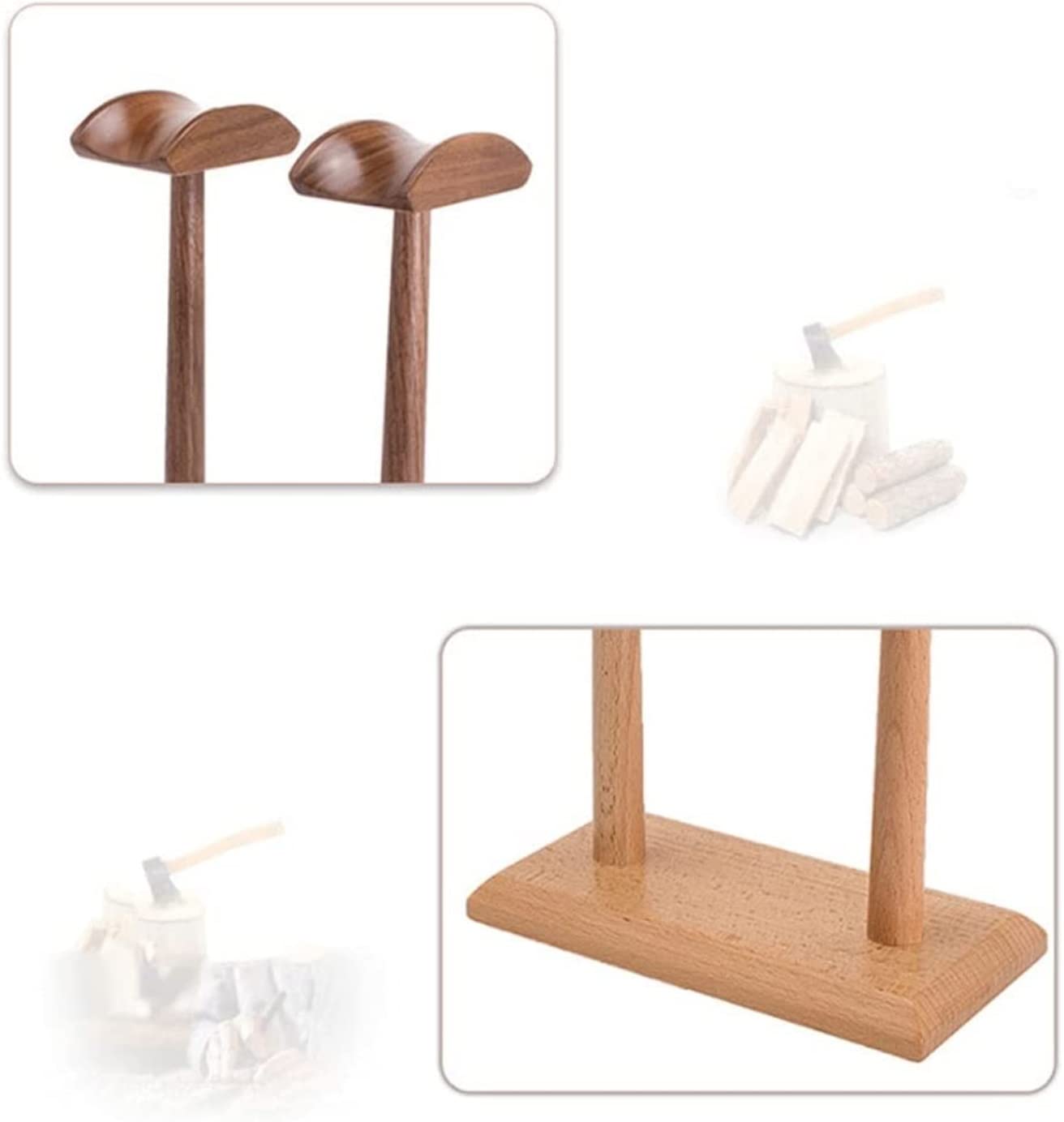 Gaming Accessori Doppio Supporto per Cuffie Supporto per Cuffie in Legno Massello Naturale Semplice E Generoso Stand Over-Ear da Gioco(Walnut)