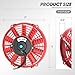 DNA Motoring 7 Inch High Performace Electric Cooling Slim Radiator Fan with Mount Kit, Red, RAF-7-RD+FMK