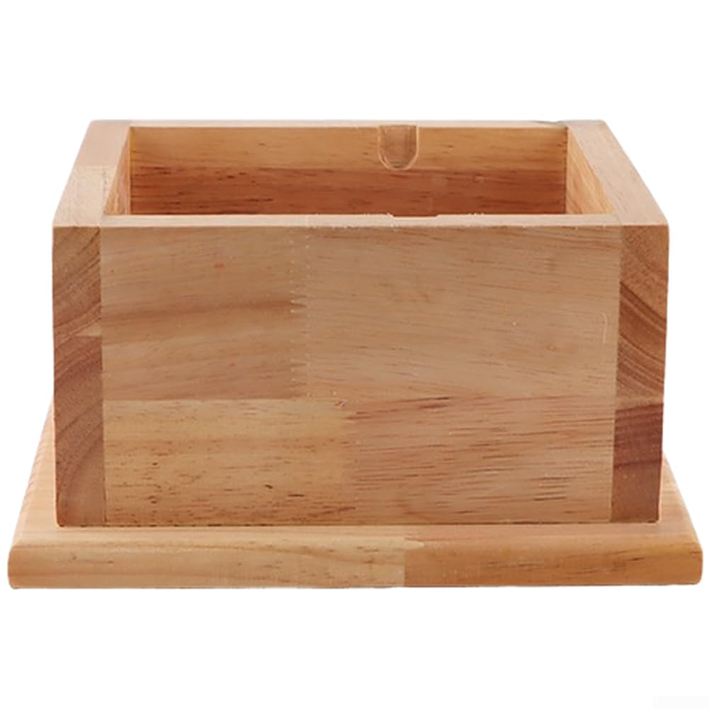 Scatola per caffè in acciaio inox con base in legno stabile (E)