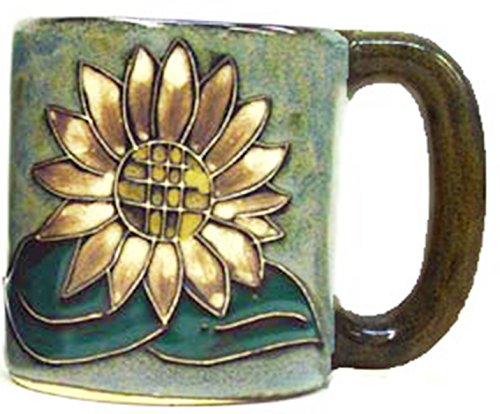 Taza Mara Stoneware con motivo de girasol 16 oz miniatura 1