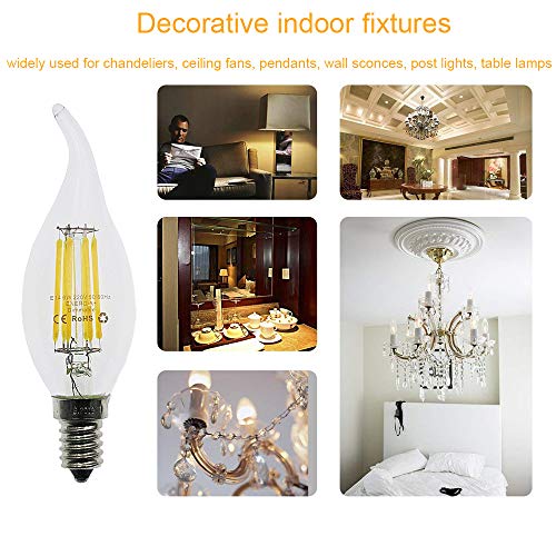 HUAMu E14 LED Candle Bulbs, 6W LED Candelabra Light Bulbs 60 Watt Equivalent, 600lm, Cool White 6500K, Small Edison Screw - Image 4