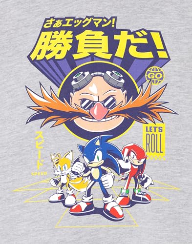 Sonic The Hedgehog Boys Grey Let's Roll Hoodie | Sonic's Speedy Style for Young Adventurers | Stay Cozy with Sonic3