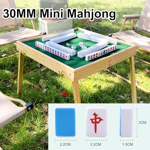 Mesa Plegable de Mahjong con Set de Fichas para 4 Jugadores miniatura 3