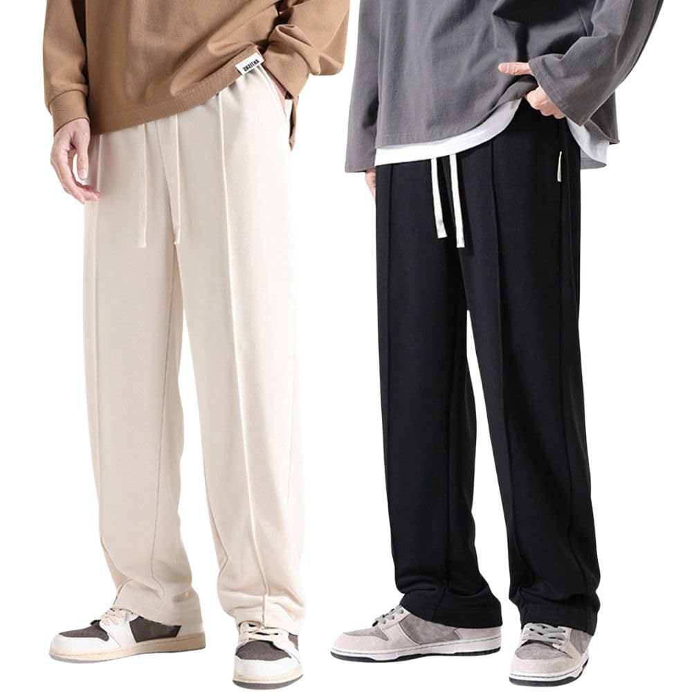 GRECIILOOKS Pantalones cargo de licra para hombre, pantalones deportivos de ajuste holgado para hombre, estilo coreano, para viajes y descanso, con bolsillos (disponible en tallas grandes y paquete