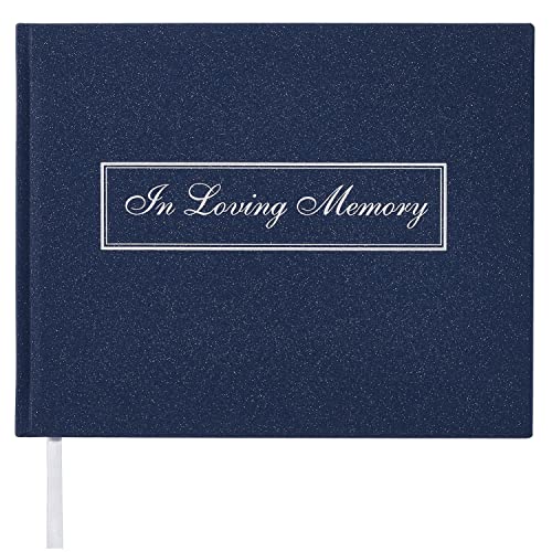Image of Funeral Guest Book for Memorial Service in Loving Memory Guest Book for Funeral Guest Sign in Book (Book, Navy)