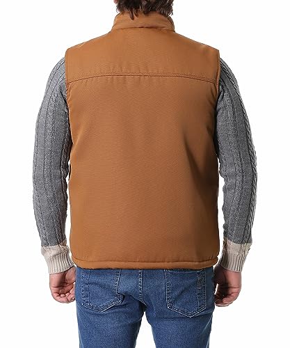 Men's Loose Fit Workwear Vest Fleece-Lined Durability Waterproof Mock-Neck Vest2