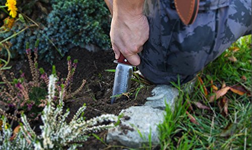 ProtectorTech Digger – rostfreies Messer-Handschaufel für Metalldetektor und Umgraben in Gartenarbeit (mit Wenge-Holz-Griff, Polyestertasche und Schleifstein)