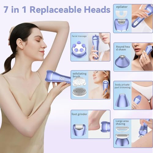 Afeitadora indolora corporal con cabezal ergonómico para mujer 7