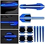 12 Pieces Reflective Car Stickers Set Rearview Mirror Reflective Warning Stickers Car Side Reflective Stickers Car Handle Protectors and Handle Paint Scratch Films for Car Safety (Blue)