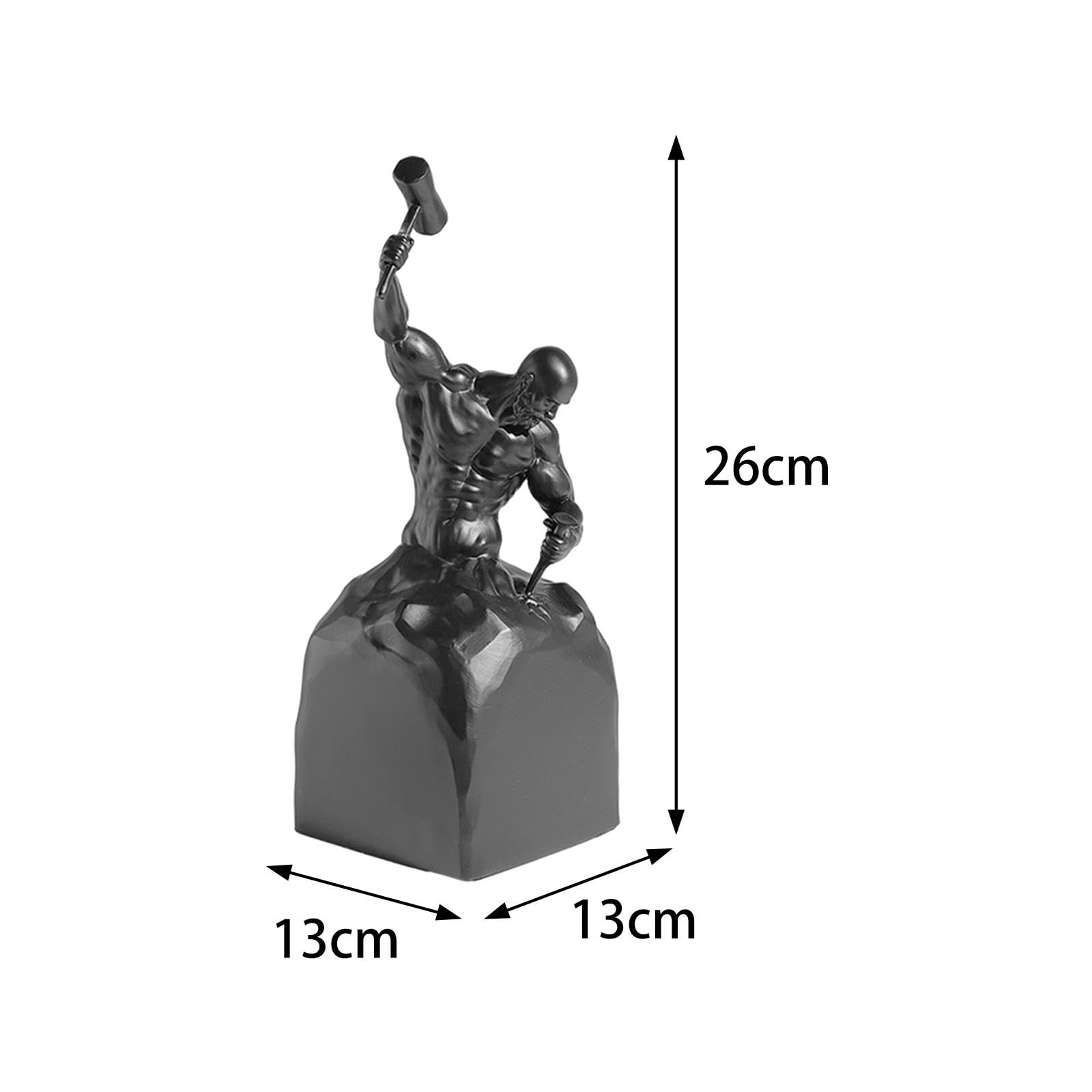 #N/A/a Figuras de Hombres Simples de Resina, Figura autotallada, Estatua, esculturas de Resina caseras Modernas, Negro