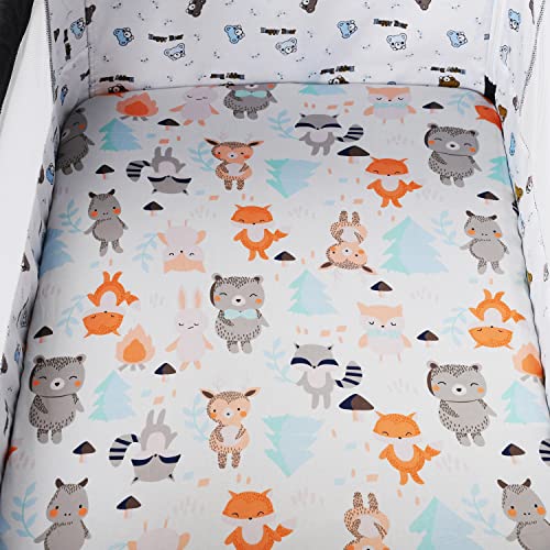 Image of Bassinet Sheet Set 2 Pack Snug Fitted Cradle Fitted Sheets, Stretchy Ultra Soft, for Oval Rectangle Hourglass Bassinet Mattress, Unisex Boy Girl, Tiger Elephant & Fox