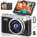4K Digitalkamera - Maxmango 64MP Autofokus Kamera Fotokamera mit 180° Klappbarer Bildschirm - 2,4 Zoll Vlogging Kompaktkamera mit 16GB Karte - 16X Zoom für Jugendliche Einsteiger - Schwarz