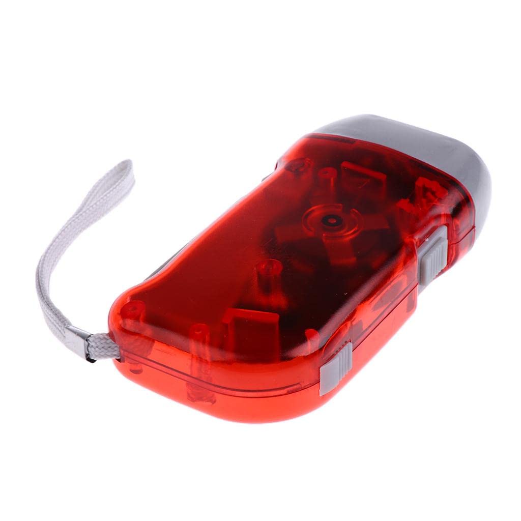 CLOVRIX® Outdoor Handheld LED Hand Pressing Dynamo Torch Night Lamp Red-Sporting Goods - Outdoor Sports - & Hiking - Flashlights Lanterns & Lights - Flashlights-image-14