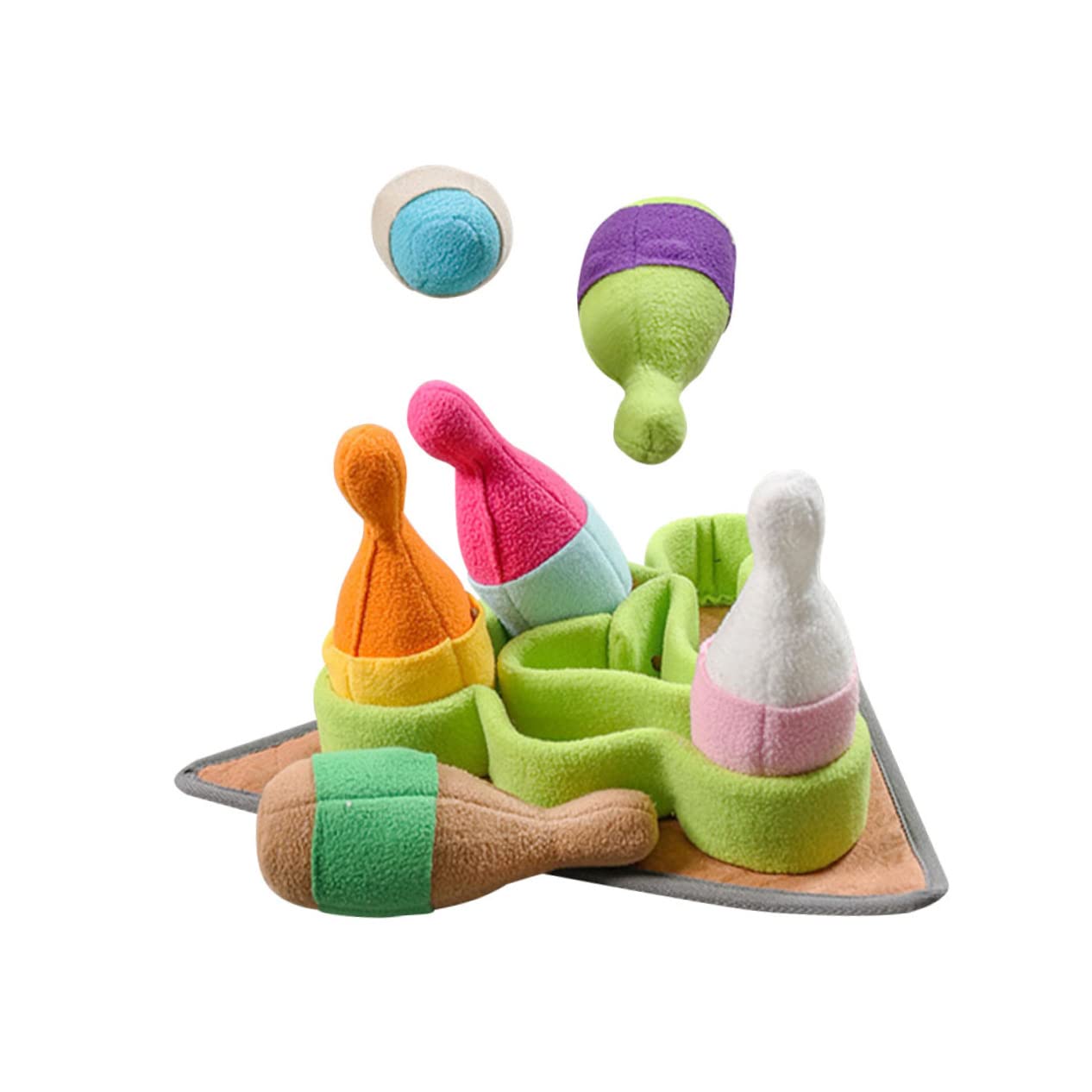 BESPORTBLE Giocattolo per Cani a Forma di Bowling, Tappeto Sensoriale Cane in Pile Polare, per Cercare Snack e Piccoli Giochi, per L'addestramento