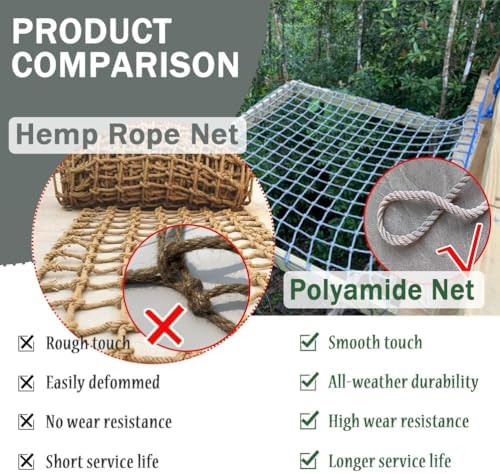 Kids Climbing Net - Safe Outdoor Indoor Rope Ladder for Treehouse, Playground, Backyard - Fun & Durable Climbing Net for Active Adventures