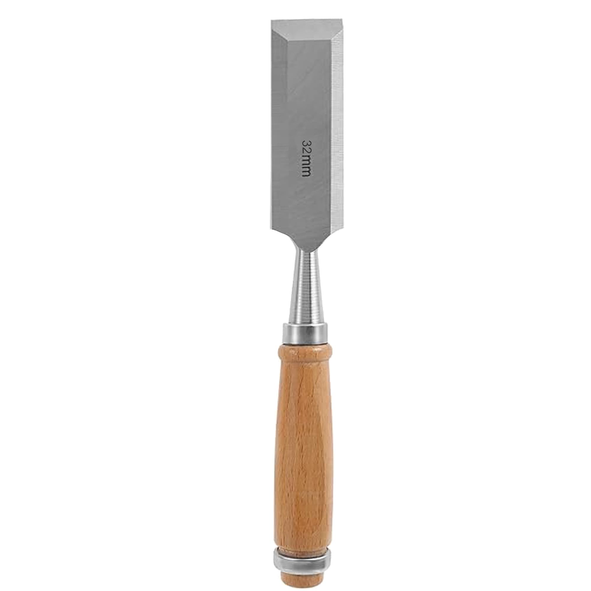 Generico Scalpello in Legno da 32mm con Lama Piatta in Acciaio Cromato di Alta Qualità per Lavori di Falegnameria e Intaglio