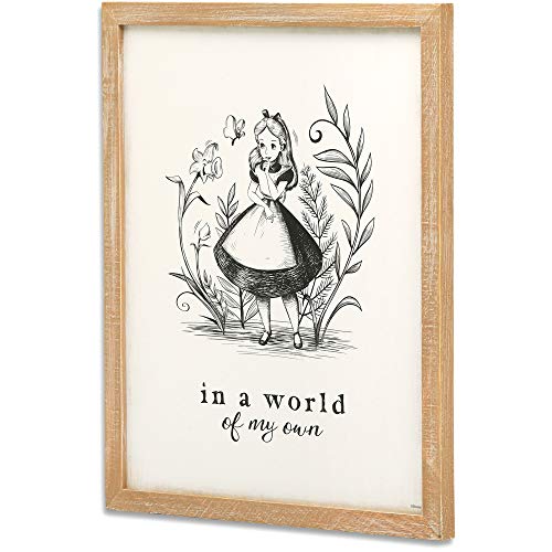 Plaque bois Alice au pays des merveilles illustration rétro chic