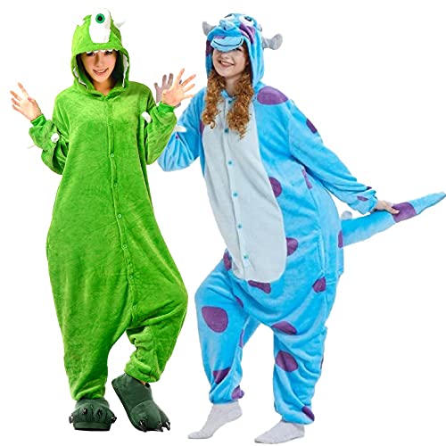 Kit 2 Pijamas Importados Mike e Sullivan Kigurumi Peludinho Tamanho: G 1,63-1,73
