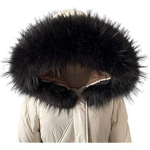 MAGIMODAC Womens Faux Fur Collar Wrap Ladies Scarf Neck Warmer for Winter Coat For Wedding Party (80cm/31.50'', Black) Cover