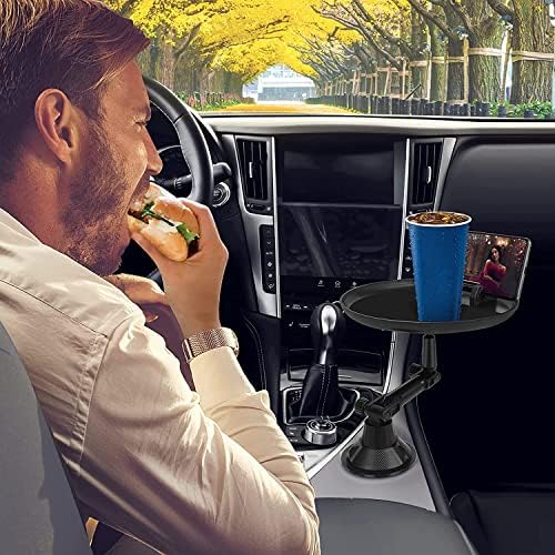 Coverzone Araç içi Telefon Tutucu Tepsisi Araba için Ayarlanabilir 8,3 inçlik Tepsi Üstü Telefon Tutucu, Telefon Yuvası ve 360 ° döndürme özellikli Araba Yemek Tutucu Tepsi - Görsel 2