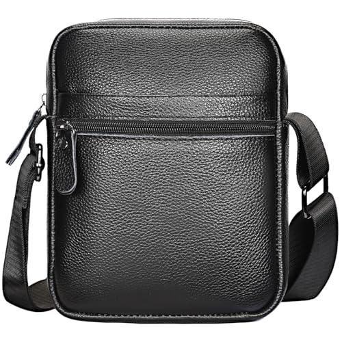 Leathario Borsello Uomo Tracolla Pelle, Borsa Messenger Impermeabile, Borse Uomo a Mano Per Lavoro, Viaggio e Casual