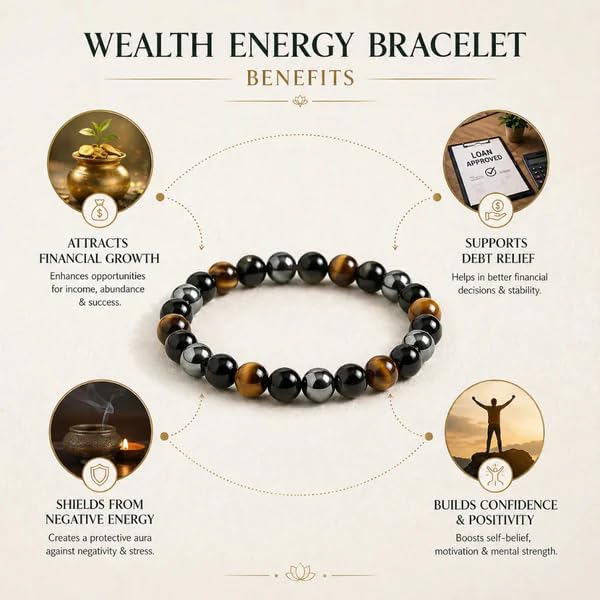Image of Beaded Bracelet for Men & Women | Stretchable Handmade Prayer Meditation Yoga Wrist Bracelet | Stylish Everyday Wear | Free Size
