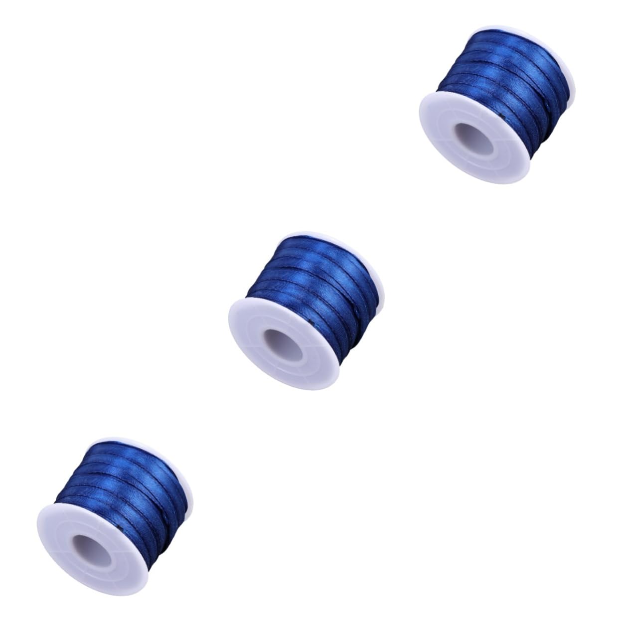 Ruban de satin soie bleu foncé loisirs créatifs mariage scrapbooking lot de 3