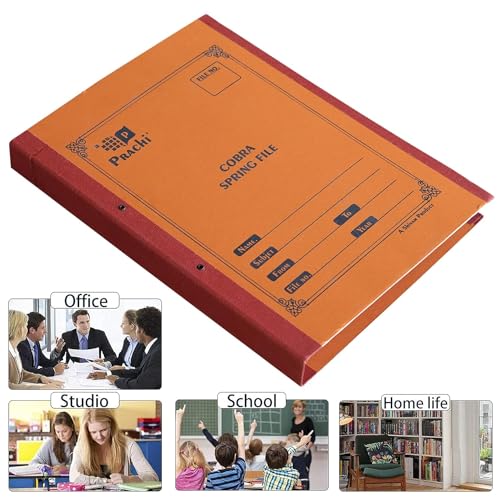 Image of TULMAN Spring Files File A4 Size Paper Cobra File Document Holder Certificates Holder-35 x 26 x 3.5 cm -Color May Vary - Pack of 6