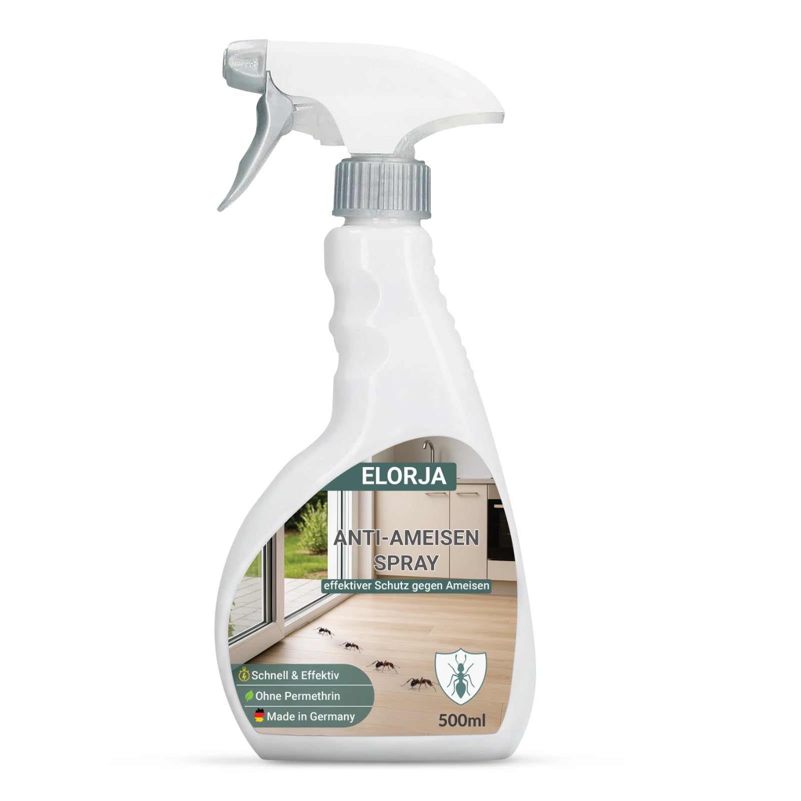 Elorja® Ameisenspray 500 ml [mit Sofortwirkung] mit Langzeitwirkung - Anti Ameisenspray, Effektive Ameisenabwehr für außen und innen