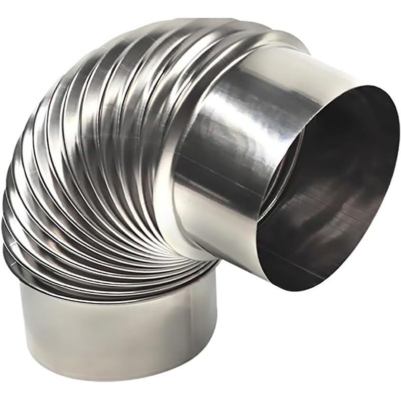 Codos de Acero Inoxidable de 90° para Chimenea, Tubo de Escape para Calentador de Agua (110 mm)