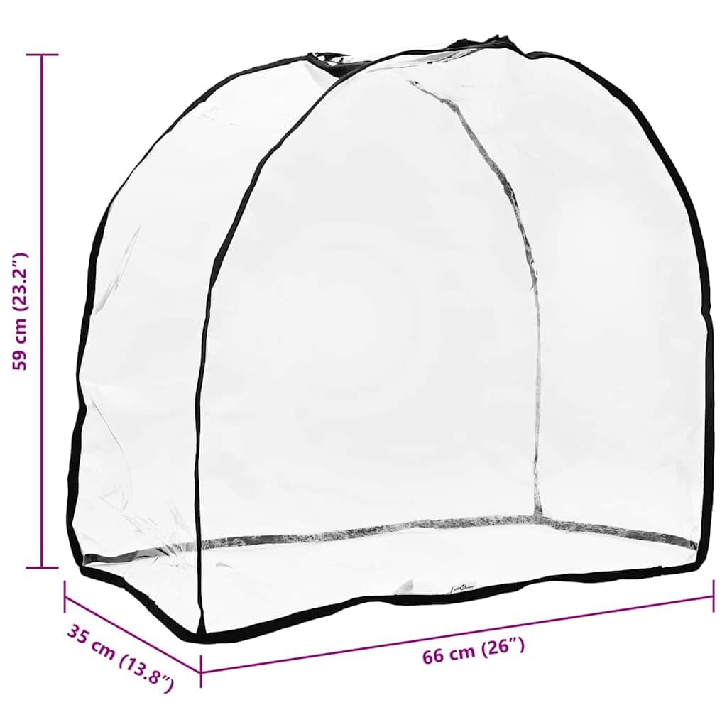 Transparente Tier Kinderwagenabdeckung aus PVC 66 x 35 x 59 cm, faltbar und tragbar, Regenverdeck für Hund, Katze, Welpe und Senior Buggy für Reise, Outdoor und Transport