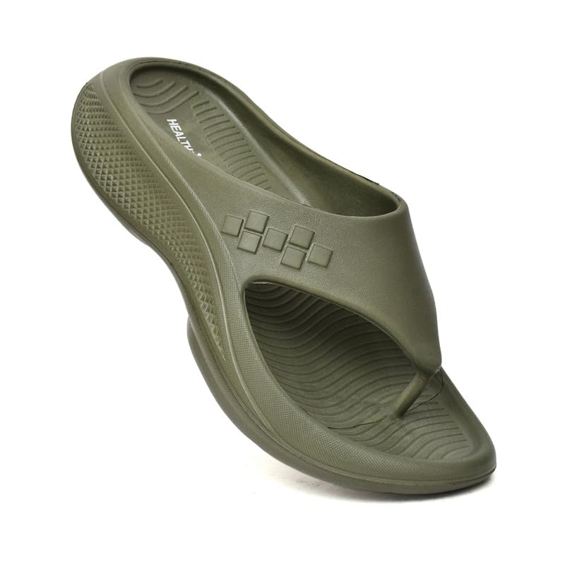 Image of HEALTH FIT Super Soft Ortho Care Bounce Back|Anti-Skid & Comfortable Stylish Light weight |Waterproof Slipper for Daily Use| Flexiable for Men's HF11 Light Grey