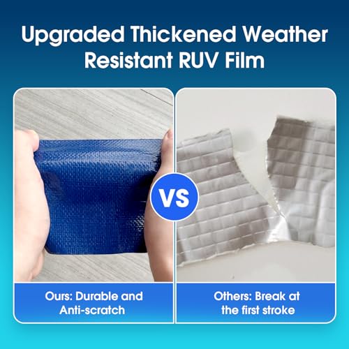 Image of Blue Waterproof Butyl Tape for Solar Pool Cover Repair, Blue Duct Tape Heavy Duty Waterproof for Pool Liner Patch,Flex Seal Tape for RV Awning,Metal Roof,Vent,Boat Sealing,6 inch x16Ft